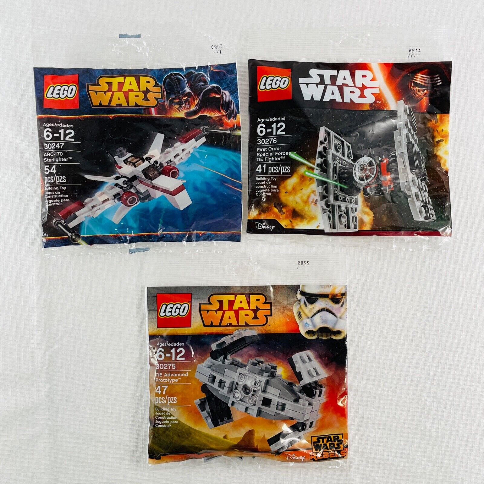 LEGO Star Wars 30247 ARC-170 30276 TIE Fighter 30275 Prototype NEW Sealed