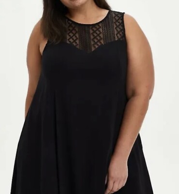 Womens Torrid Sleeveless Lace Trapeze Black Dress 00 GUC | eBay