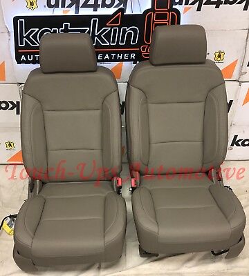 2018 2020 Gmc Yukon Katzkin Cocoa Dune Leather Seat Covers 3 Three Row Kit - Gmc Yukon Replacement Leather Seat Covers