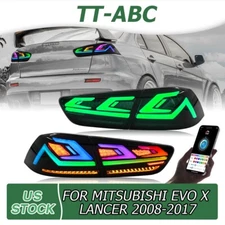 RGB COLOR LED Tail Lights For Mitsubishi Lancer 2008-2017 EVO Dynamic Rear Lamps