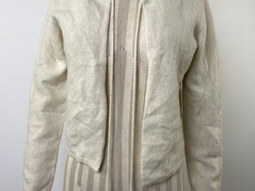 MAX MARA Beige Wool Angora Open Virgin Cardigan Sweater Size M - Picture 4 of 18