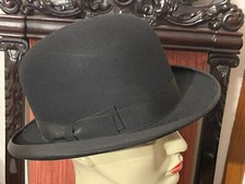 Vintage Park Lane Bond Bowler Derby Hat Sz 7/18 Peaky Blinders Laurel and Hardy