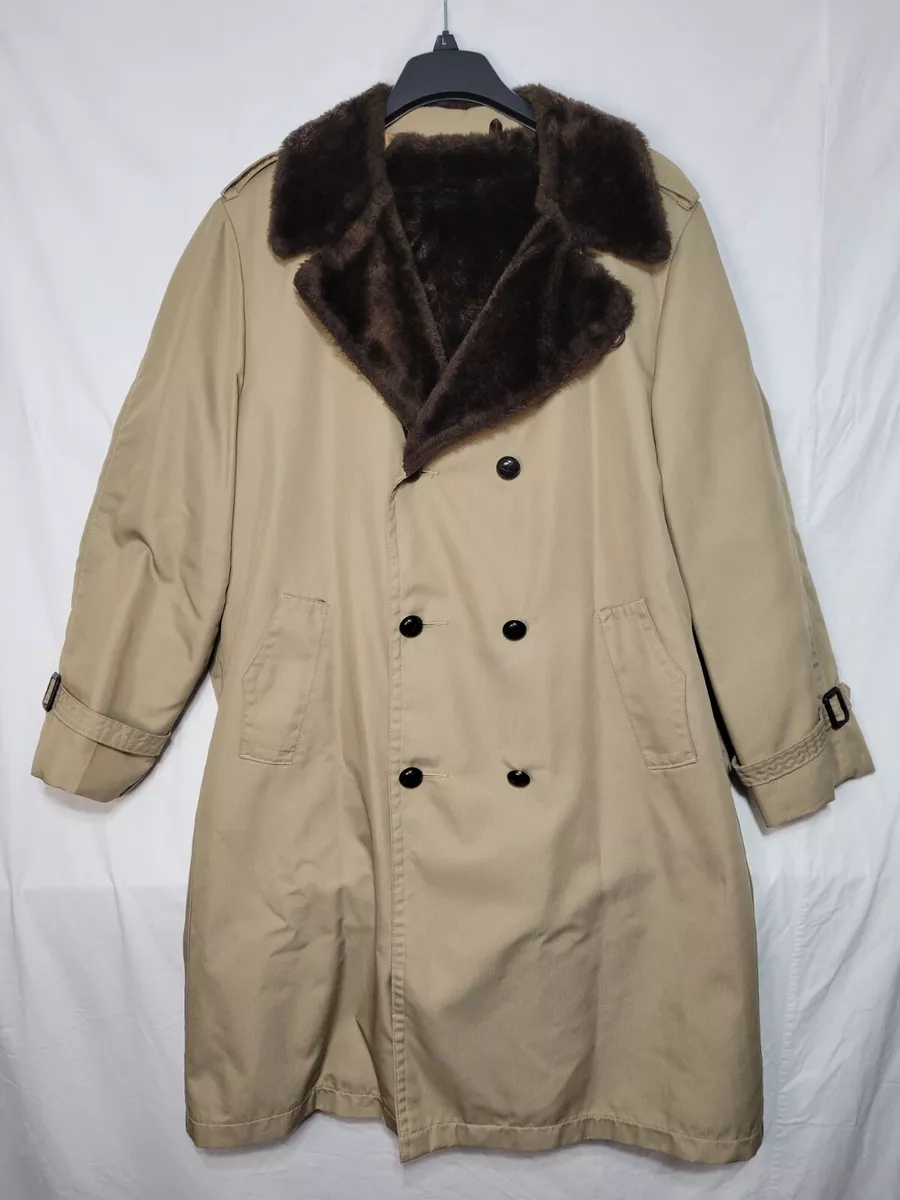 Sears Outerwear Faux Fur Lined Polyester Khaki Coat Men s 42