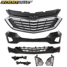Front Bumper Kit Grills Fog Lamp Cover Fit For 2018 2019 2020 2021 Chevy Equinox