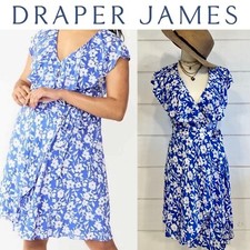 Draper James RSVP Ruffle Blue and White Wrap Dress Sz Small