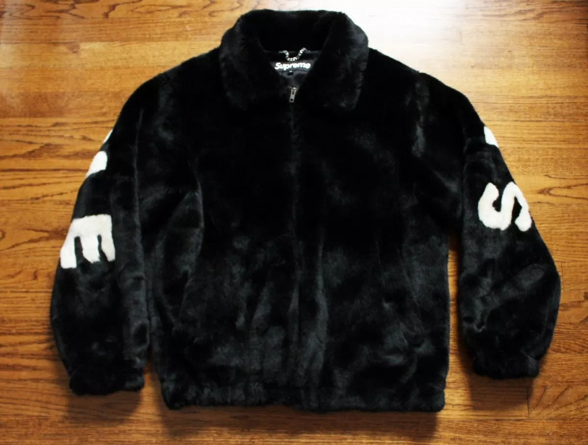 Supreme Faux Fur Bomber Jacket Black Size Medium Spring Summer 