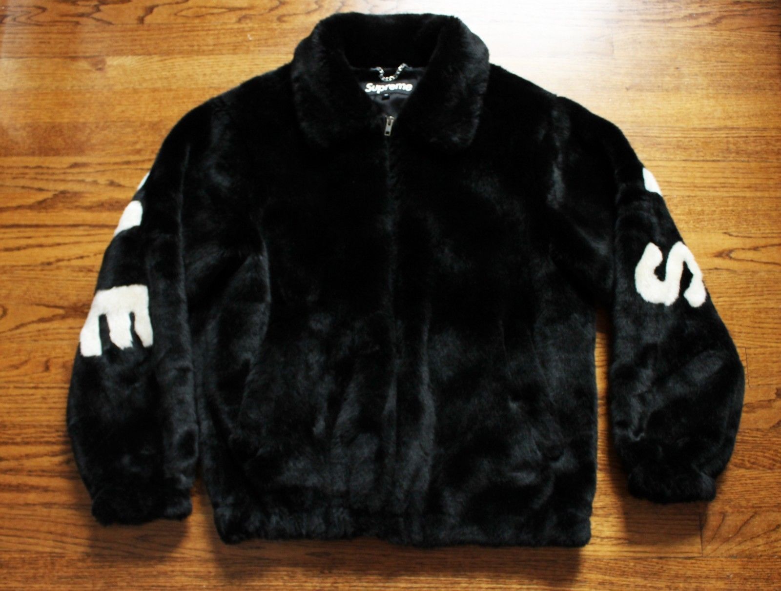 Supreme Faux Fur Bomber Jacket Black Size Medium Spring Summer 2017 Unisex