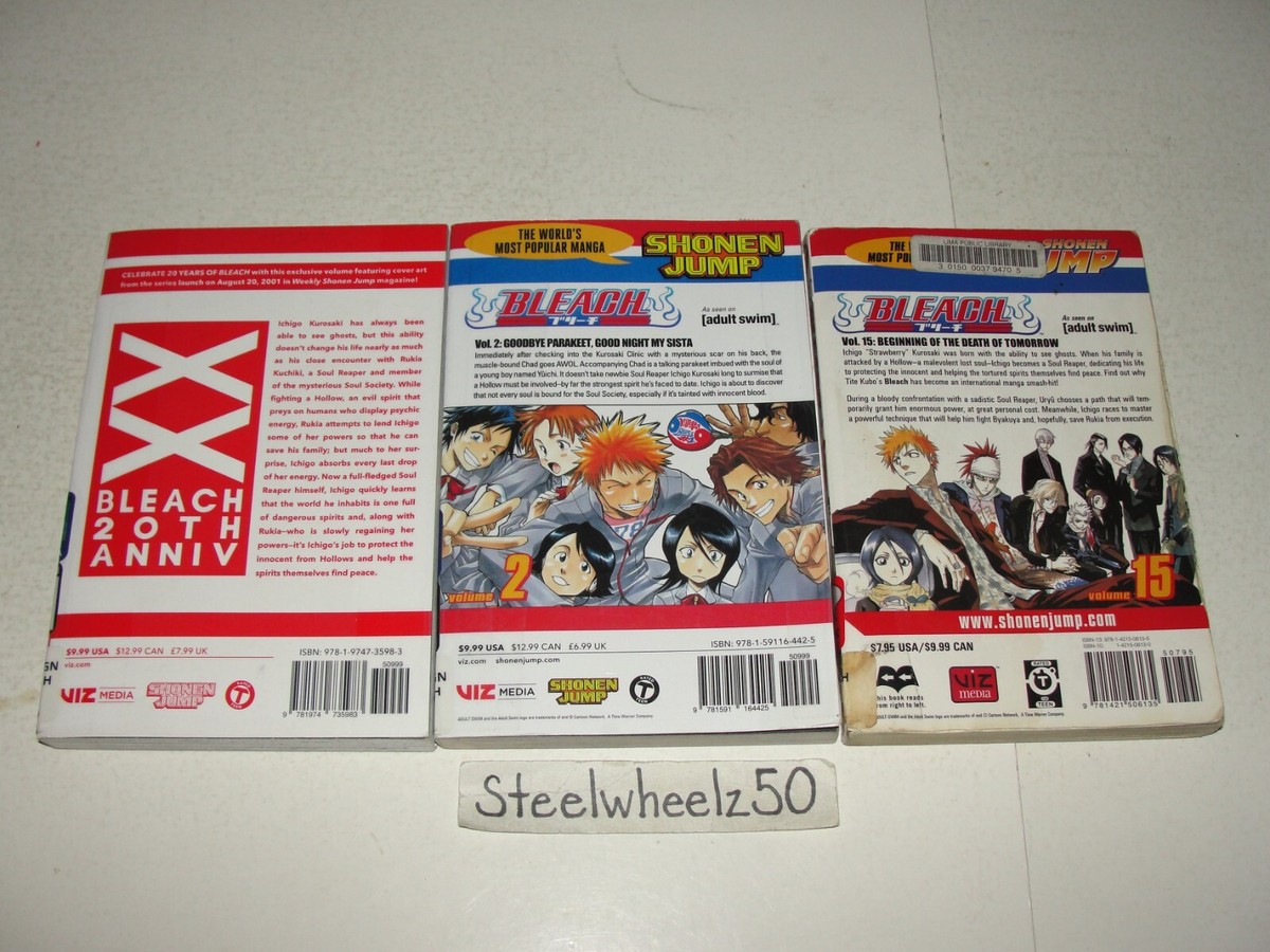 Bleach Volume #1 2 & 15 Manga Comic Lot 2022 English 20th