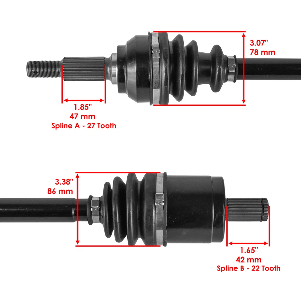 Front Left & Right CV Axles For John Deere XUV Gator 620i (Gas) ( - 080000) - Image 3 of 4