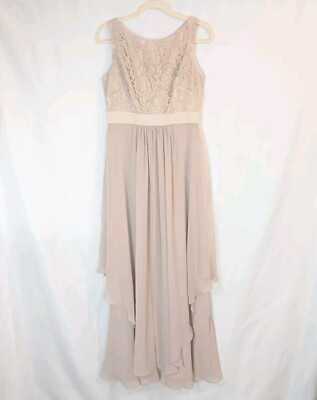 Eliza J Taupe Evening Gown Dress Size 8 Empire waist Lace Chiffon Layer Neutral | eBay Eliza J Taupe Evening Gown Dress Size 8 Empire waist Lace Chiffon Layer Neutral | eBay