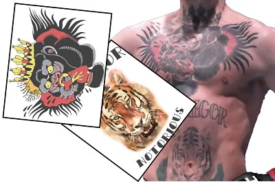 INKWEAR MMA Fighter Fake Tattoos Notorious Gorilla Tiger Halloween - UK FREE postage