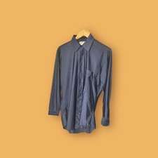 Vintage 70s Blue Button Down Shirt Size Large