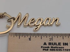 Namesake "Megan" Keychain Gold Toned Metallic