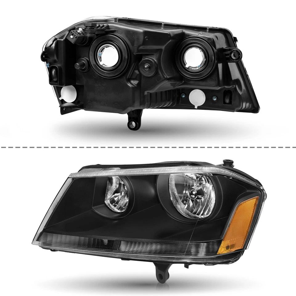 Juego de faros izquierdo y derecho NUEVO para Dodge Avenger RT 2008-2014 faros negros Foto 3 de 4