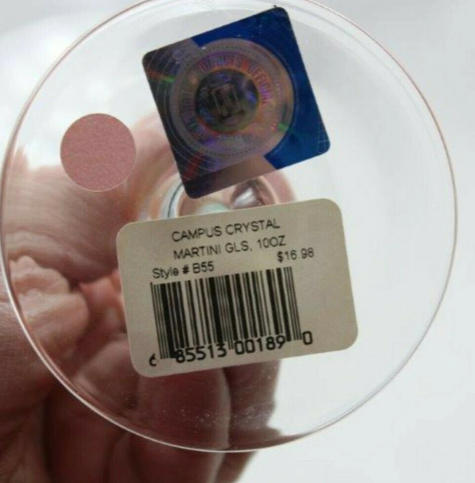  CU Buffs Crystal Glass Martini Cocktail Cocktail Bar Margarita Large 10oz 8" - Image 4 of 4