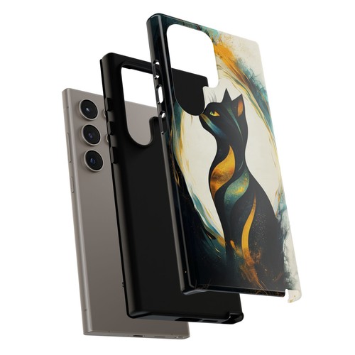 Cat Abstract Yellow Black Phone Case for iPhone, Samsung Galaxy, Pixel - 第 154/240 張圖片
