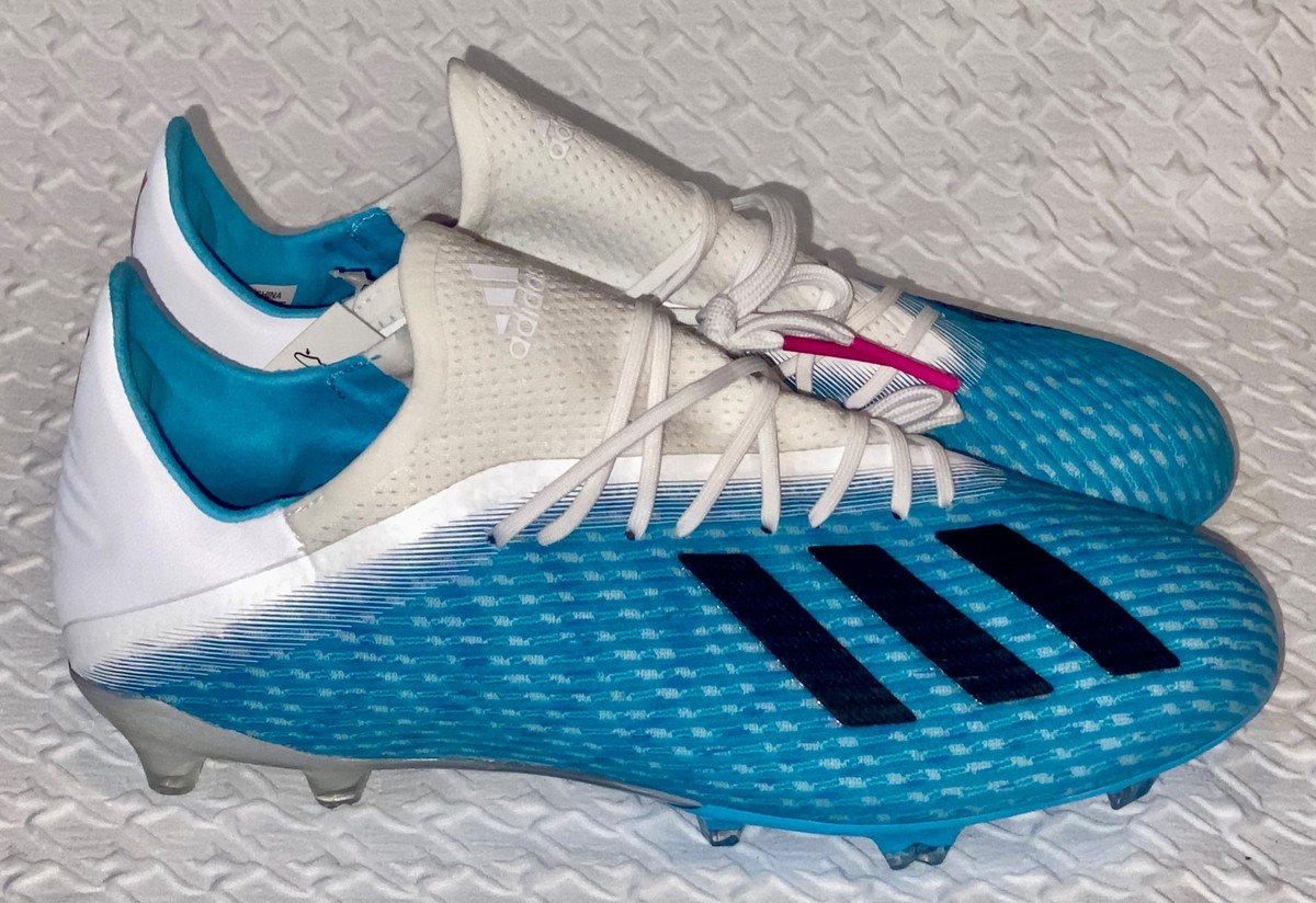 ADIDAS X 19.2 FG Bright Cyan Blue White Black Soccer Cleats NEW