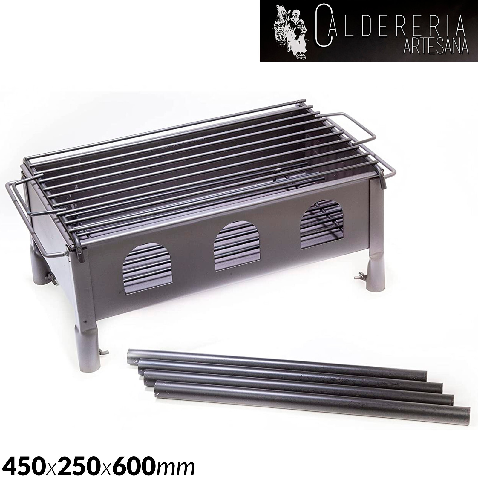 Barbacoa Metálica Parrilla Angulo O Clasica Patas Desmontables Asas Carbon Leña