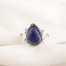 Lapis Lazuli Gemstone 925 Sterling Silver Ring Handmade Jewelry Ring For Gift