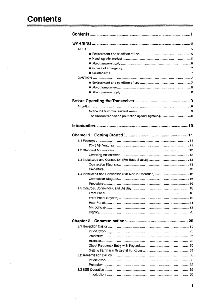 Alinco DX-SR9 Transceiver Instruction Manual 101 Pages Operating Guide - Image 2 of 4
