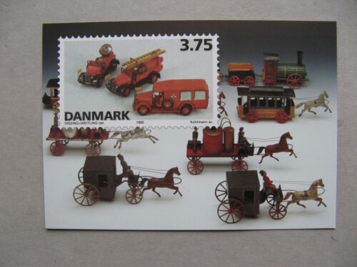 DENMARK, ill. prestamped PC 1995, toys cars fire-engine - Picture 1 of 2
