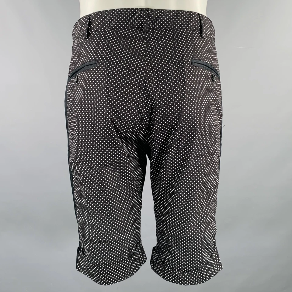 ENGINEERED GARMENTS Size 32 Black White Polka Dot Cotton Zip Fly Shorts - Image 3 of 4