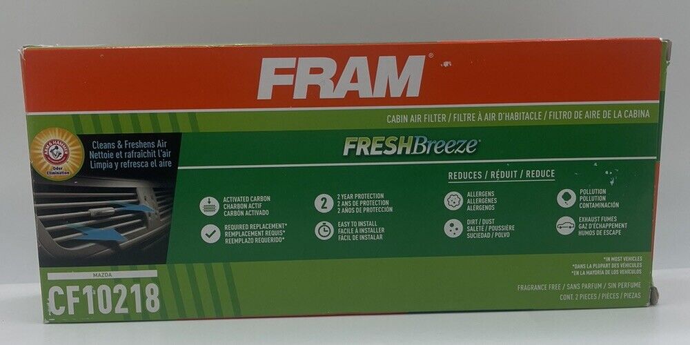 FRAM CF10218 Fresh Breeze Cabin Air Filter with Arm & Hammer