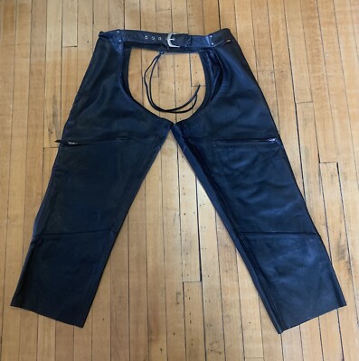 Power Trip Motorcycle Chaps Leather Large