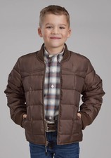 Roper Kids Boys Poly Fill Western Chocolate 100 Polyester Softshell Jacket