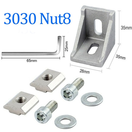 Eckwinkel 20x20/30x30/40x40 Winkel Nut 6/8 Aluprofil Winkel Befestigungsmaterial - Bild 30 von 40