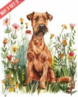 Irish Terrier Dog Watercolor Painting Print 8x10
