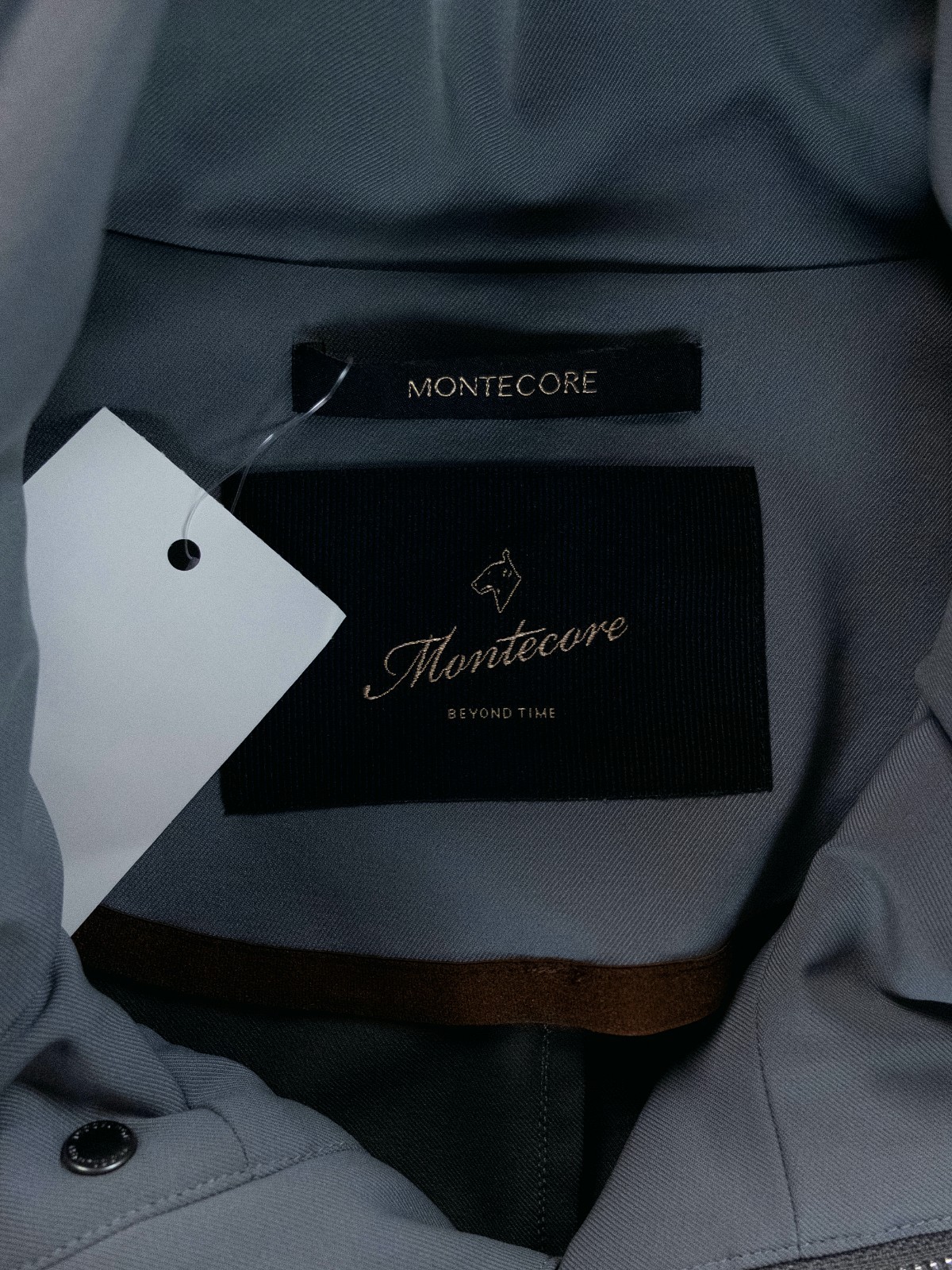 Authentic Montecore Italy Gray Nylon Hooded Jacket, Size L image 4