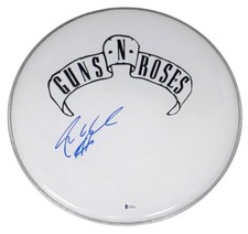 Steven Adler Guns N' Roses Signed Autograph 12" Drumhead Drummer Beckett COA