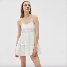 Urban Outfitters Women's Spaghetti Strap White Babydoll Mini Dress Size M
