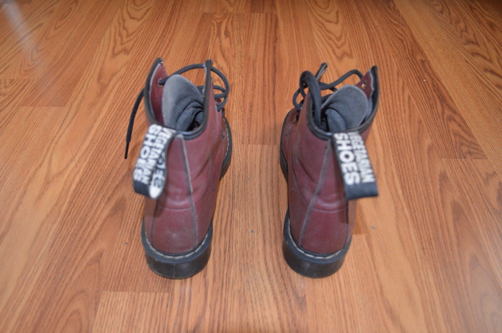 SAOLA Stivali derby Solovair vegan pelle bordeaux 8 occhielli taglia 6