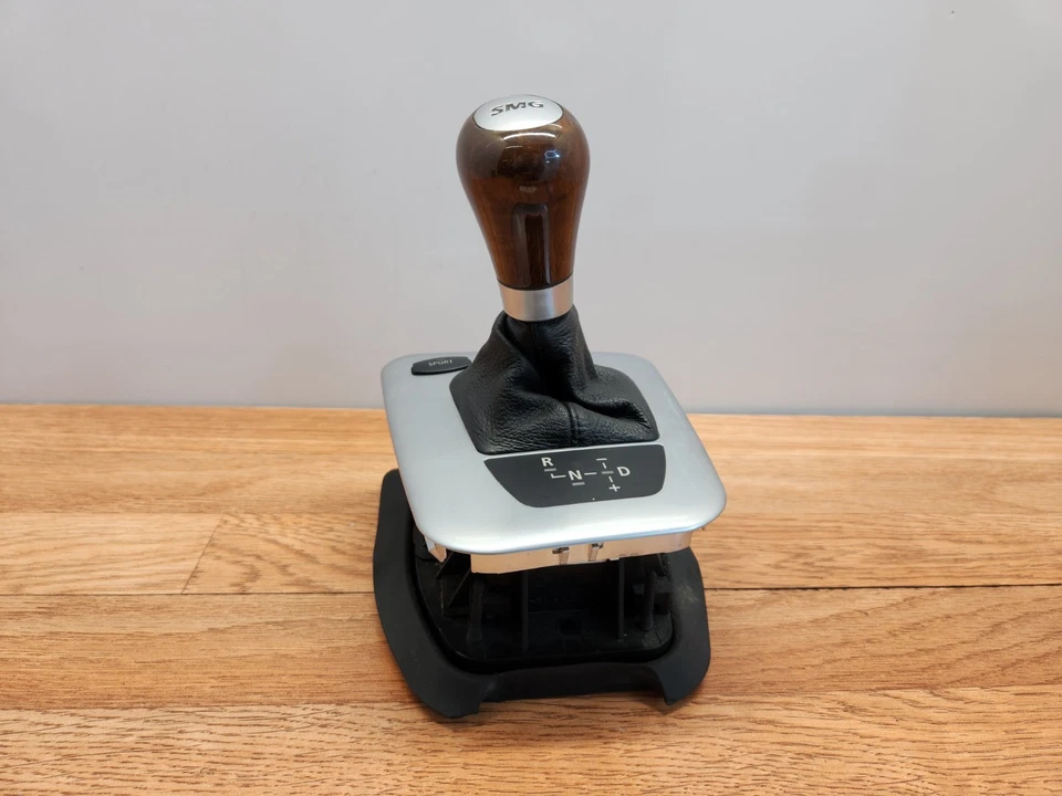 ✅ 01-06 OEM BMW E46 325 330 SMG Gearshift Gear Shifter Knob Leather Wood - Image 3 of 4