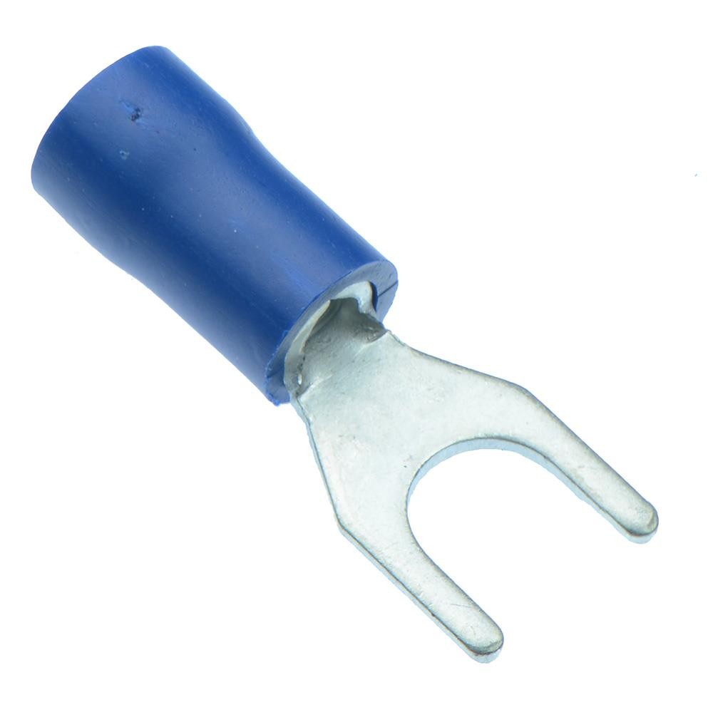 50 x Blue 5.3mm Insulated Crimp Fork Terminal