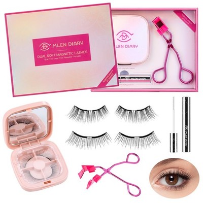 Dual Magnetic Eyelashes, Magnetic Eyelashes Without Eyeliner 4D Natural Look ...