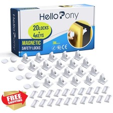 HELLOPONY Magnetic Safety Locks 20 locks 4 keys Cabinet Drawer No Drill