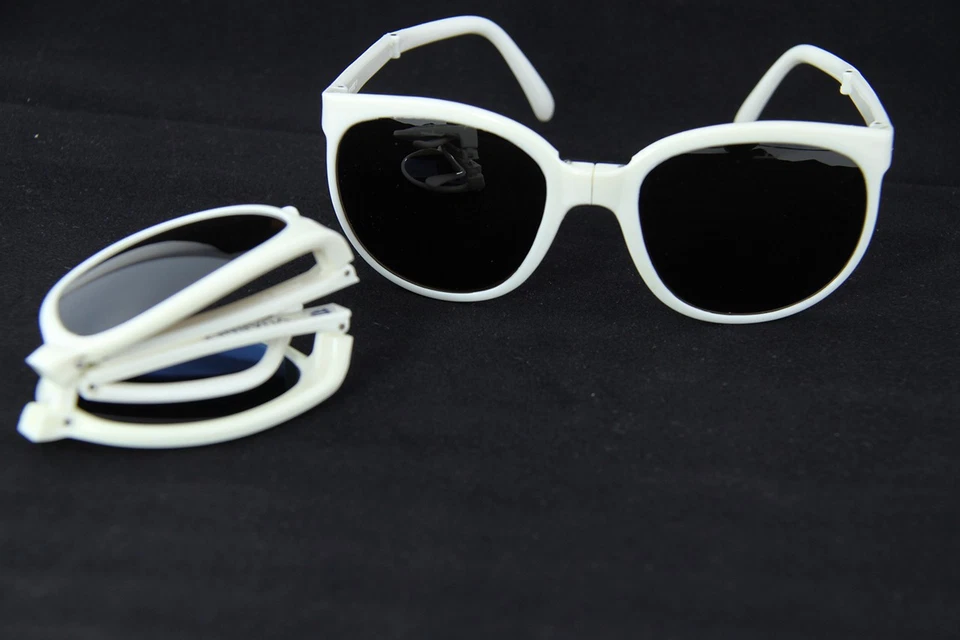 Gafas de sol plegables blancas vintage Vuarnet 002 PX5000 lentes minerales marrón oscuro 359 $ Foto 3 de 4