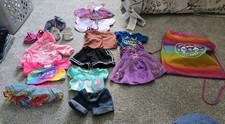 18 Pc Build A Bear Clothes Outfit Lot Rainbow Love Tee Tutu Llama Jean Shorts