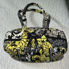 Vera Bradley Purse Baroque Handbag Yellow Gray White Black Quilted Paisley Tote