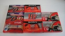 Lot Of 8 Maxell UR 90 60 Sony HF 60 TDK 90 60 Blank Audio Cassette Tapes Sealed