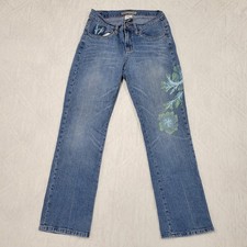 Y2K VINTAGE Z.CAVARICCI SEQUIN EMBROIDERED Straight JEANS SIZE 6