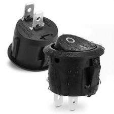 2 Pcs Water Resistant On Off Rocker Switch 12V, Round SPST 2 Pin