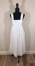 NWT Madewell Cotton Poplin Cutout Back Empire Midi Dress. Size 2. White. Pockets