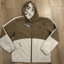 New Balance Men  s Full Zip Windbreaker Jacket Beige Medium