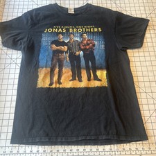 Jonas Brothers Five Albums One Night Tour - Black Cotton T Shirt Size Large