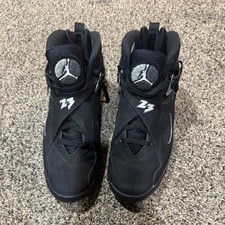 Jordan Air Jordan 8 Men's Mid Top Lace Up Basketball Sneakers Black Silver