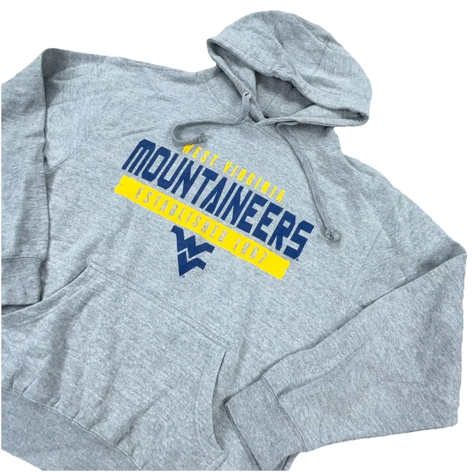 West Virginia Mountaineers Sudadera con Capucha Hombres Gris Medio Sudadera Suéter WVU 82 Foto 3 de 4